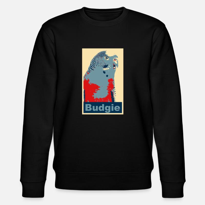 Wellensittich Budgie Bild - Stanley/Stella Unisex Bio-Sweatshirt CHANGER  - Schwarz