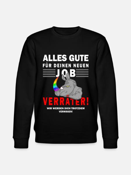 Jobwechsel Verräter Abschiedsgeschenk Nashorn - Stanley/Stella Unisex Bio-Sweatshirt CHANGER - Schwarz