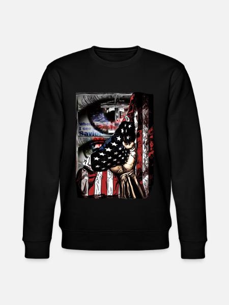 Design for Church Employees American Flag - Stanley/Stella CHANGER Unisex Organic Sweatshirt - black