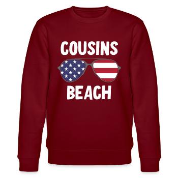 Plage de Cousins - Sweat bio CHANGER Stanley/Stella Unisexe - bordeaux - Devant - Nik (191cm) & Marisol (170cm)