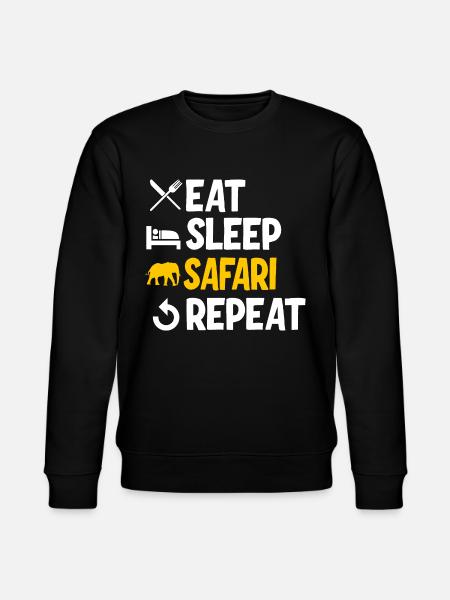 Eat Sleep Safari Repeat - Stanley/Stella CHANGER Unisex Organic Sweatshirt - black