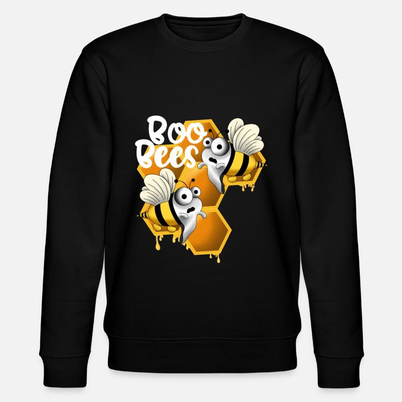 Boo bees mit Wabe weiß - Stanley/Stella Unisex Bio-Sweatshirt CHANGER  - Schwarz