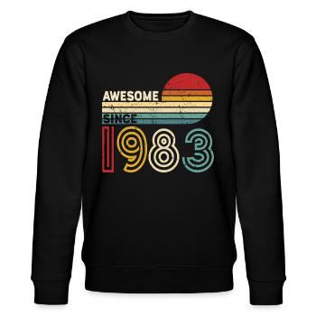 1983 Gift Birthday vintage Spruch - Stanley/Stella CHANGER Unisex Organic Sweatshirt - black - Front - Nik (191cm) & Marisol (170cm)