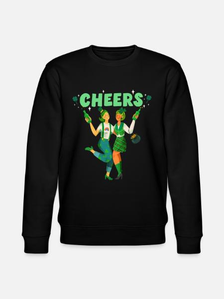 cheers. Happy St Patrick's Day! - Stanley/Stella CHANGER Unisex Organic Sweatshirt - black