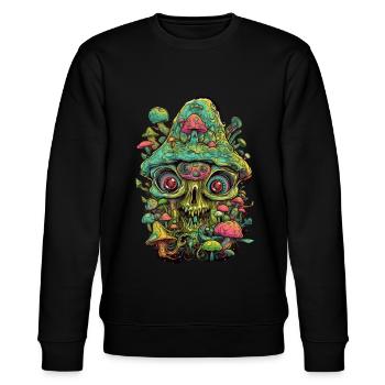 Trippy Skull - Stanley/Stella CHANGER Unisex Organic Sweatshirt - black - Front - Nik (191cm) & Marisol (170cm)