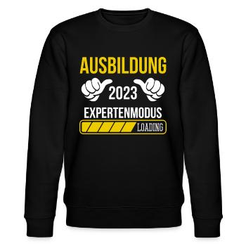 Azubi Geschenk Ausbildung 2023 Lehrling Spruch - Stanley/Stella Unisex Bio-Sweatshirt CHANGER  - Schwarz - Vorne - Nik (191cm) & Marisol (170cm)