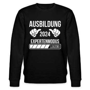 Azubi Geschenk Ausbildung 2024 Lehrling Spruch - Stanley/Stella Unisex Bio-Sweatshirt CHANGER  - Schwarz - Vorne - Nik (191cm) & Marisol (170cm)