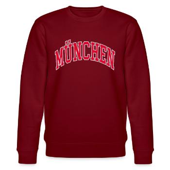 Munich - Stanley/Stella CHANGER Unisex Organic Sweatshirt - burgundy - Front - Nik (191cm) & Marisol (170cm)