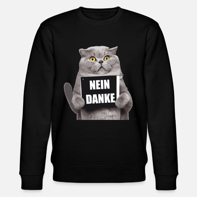 Nein Danke Katze - Stanley/Stella Unisex Bio-Sweatshirt CHANGER  - Schwarz