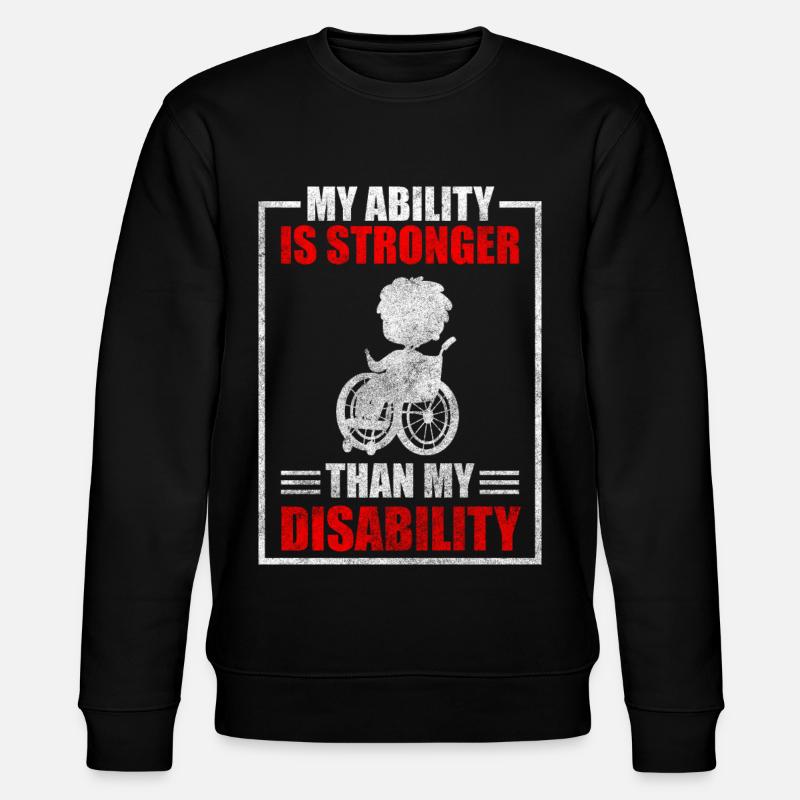Behinderung Rolli Fahrer Sarkasmus - Stanley/Stella Unisex Bio-Sweatshirt CHANGER  - Schwarz