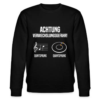 Musik Noten Witz Physik Musiker - Stanley/Stella Unisex Bio-Sweatshirt CHANGER  - Schwarz - Vorne - Nik (191cm) & Marisol (170cm)