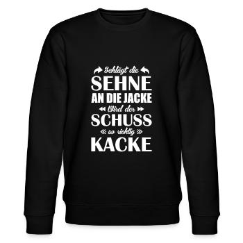 Bogenschießen Spruch - Stanley/Stella Unisex Bio-Sweatshirt CHANGER  - Schwarz - Vorne - Nik (191cm) & Marisol (170cm)
