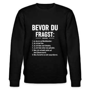 Sondengänger Sondler - Stanley/Stella Unisex Bio-Sweatshirt CHANGER  - Schwarz - Vorne - Nik (191cm) & Marisol (170cm)