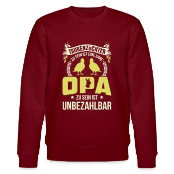 Brieftauben Taubenzucht Taubenzüchter - Stanley/Stella Unisex Bio-Sweatshirt CHANGER  - Burgunderrot - Vorne - Nik (191cm) & Marisol (170cm)