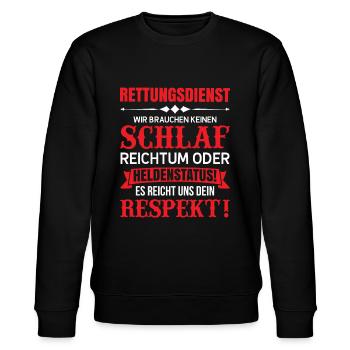 Rettungsdienst Sanitäter Sanitätsdienst - Stanley/Stella Unisex Bio-Sweatshirt CHANGER  - Schwarz - Vorne - Nik (191cm) & Marisol (170cm)