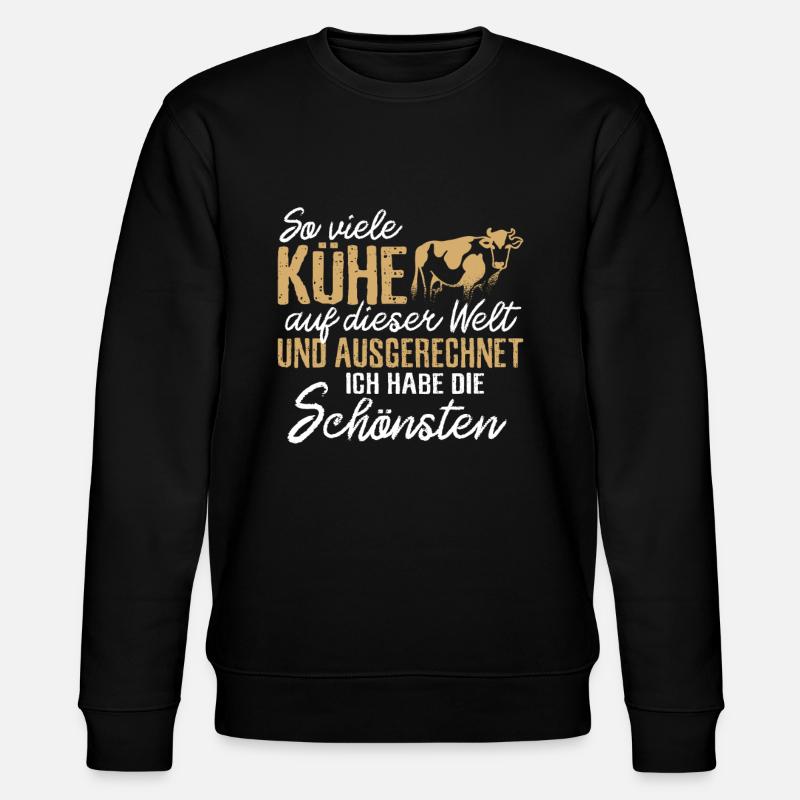 Kühe Bauer Farmer - Stanley/Stella Unisex Bio-Sweatshirt CHANGER  - Schwarz