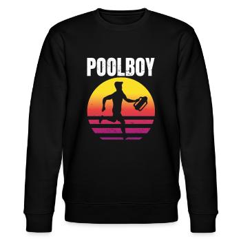 Poolboy Bademeister Rettungsschwimmer Schwimmbab - Stanley/Stella Unisex Bio-Sweatshirt CHANGER  - Schwarz - Vorne - Nik (191cm) & Marisol (170cm)