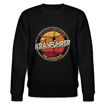 Lustiger Spruch Kranfahrer Kranführer - Stanley/Stella Unisex Bio-Sweatshirt CHANGER  - Schwarz - Vorne - Nik (191cm) & Marisol (170cm)