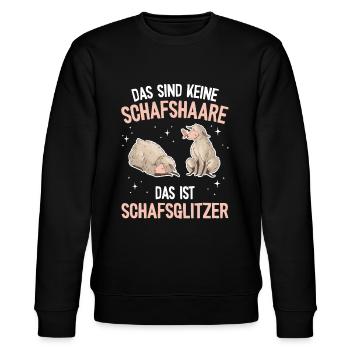 Lustiges Schafmotiv - Bäuerin Landwirtin & Schaf - Stanley/Stella Unisex Bio-Sweatshirt CHANGER  - Schwarz - Vorne - Nik (191cm) & Marisol (170cm)