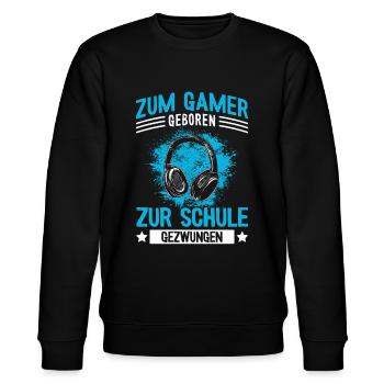 Lustiger Teenager Gaming Spruch - Gamer Jungs - Stanley/Stella Unisex Bio-Sweatshirt CHANGER  - Schwarz - Vorne - Nik (191cm) & Marisol (170cm)