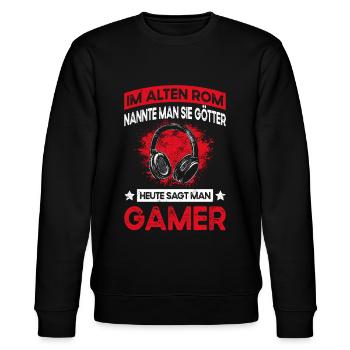 Lustiger Teenager Gaming Spruch - Gamer Jungs - Stanley/Stella Unisex Bio-Sweatshirt CHANGER  - Schwarz - Vorne - Nik (191cm) & Marisol (170cm)