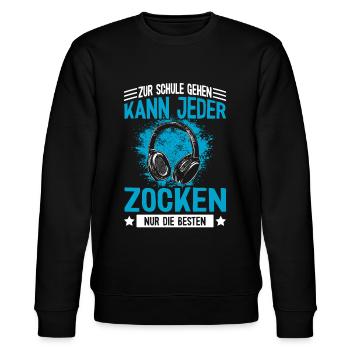 Lustiger Teenager Gaming Spruch - Gamer Jungs - Stanley/Stella Unisex Bio-Sweatshirt CHANGER  - Schwarz - Vorne - Nik (191cm) & Marisol (170cm)