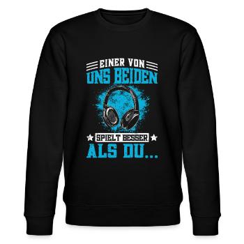 Lustiger Teenager Gaming Spruch - Gamer Jungs - Stanley/Stella Unisex Bio-Sweatshirt CHANGER  - Schwarz - Vorne - Nik (191cm) & Marisol (170cm)
