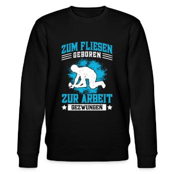 Fliesenleger Spruch - Fliesenlegen & Bodenleger - Stanley/Stella Unisex Bio-Sweatshirt CHANGER  - Schwarz - Vorne - Nik (191cm) & Marisol (170cm)