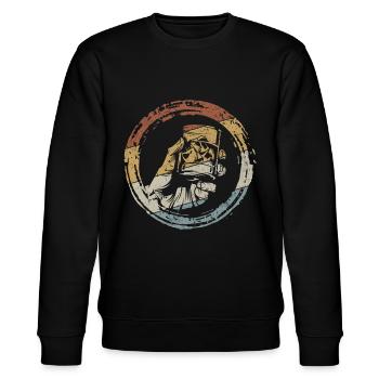 Retro Gin Scotch Bourbon Whisky - Stanley/Stella Unisex Bio-Sweatshirt CHANGER  - Schwarz - Vorne - Nik (191cm) & Marisol (170cm)