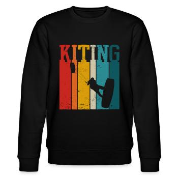 Surfer & Kitesurfer Saying - Kitesurfing & Surfing - Stanley/Stella CHANGER Unisex Organic Sweatshirt - black - Front - Nik (191cm) & Marisol (170cm)