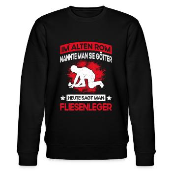 Fliesenleger Spruch - Fliesenlegen & Bodenleger - Stanley/Stella Unisex Bio-Sweatshirt CHANGER  - Schwarz - Vorne - Nik (191cm) & Marisol (170cm)