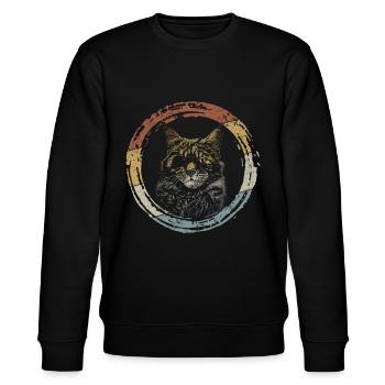 Best Cat Dad Ever Katzenpapa - Stanley/Stella CHANGER Unisex Organic Sweatshirt - black - Front - Nik (191cm) & Marisol (170cm)