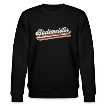 Poolboy Bademeister Rettungsschwimmer Schwimmbab - Stanley/Stella Unisex Bio-Sweatshirt CHANGER  - Schwarz - Vorne - Nik (191cm) & Marisol (170cm)