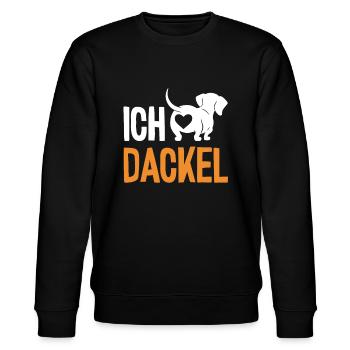 Teckel Hund Spruch - Dachshund & Dackel - Stanley/Stella Unisex Bio-Sweatshirt CHANGER  - Schwarz - Vorne - Nik (191cm) & Marisol (170cm)
