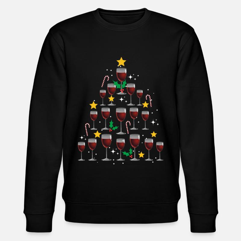 Wein Weihnachten. Weihnachtsgeschenk - Stanley/Stella Unisex Bio-Sweatshirt CHANGER  - Schwarz