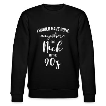 90er 90s NEUNZIGER MUSIK BEST BOYBAND BOY BAND FAN - Stanley/Stella Unisex Bio-Sweatshirt CHANGER  - Schwarz - Vorne - Nik (191cm) & Marisol (170cm)