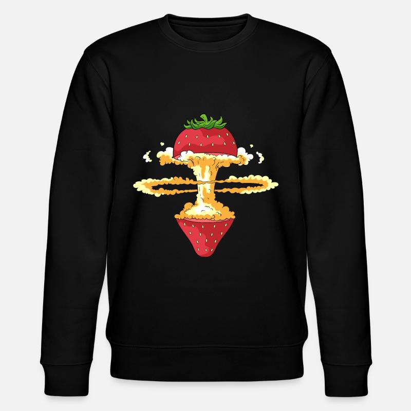 Exploding strawberry - Stanley/Stella CHANGER Unisex Organic Sweatshirt - black