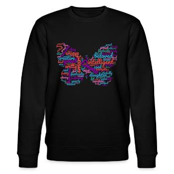 Emma wordcloud butterfly gift for Emma - Stanley/Stella CHANGER Unisex Organic Sweatshirt - black - Front - Nik (191cm) & Marisol (170cm)