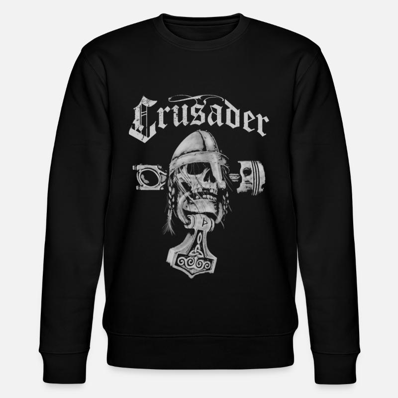 Crusader Wikinger Totenkopf - Stanley/Stella Unisex Bio-Sweatshirt CHANGER  - Schwarz