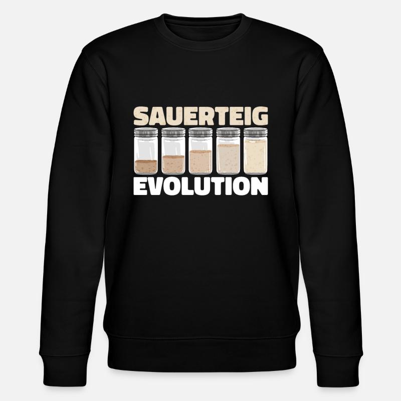 Bäcker Bäckerei Pan Sauerteig Evolution - Stanley/Stella Unisex Bio-Sweatshirt CHANGER  - Schwarz