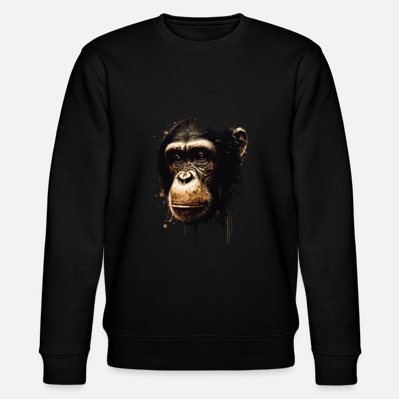 Portrait de singe chimpanzé - Sweat bio CHANGER Stanley/Stella Unisexe - noir