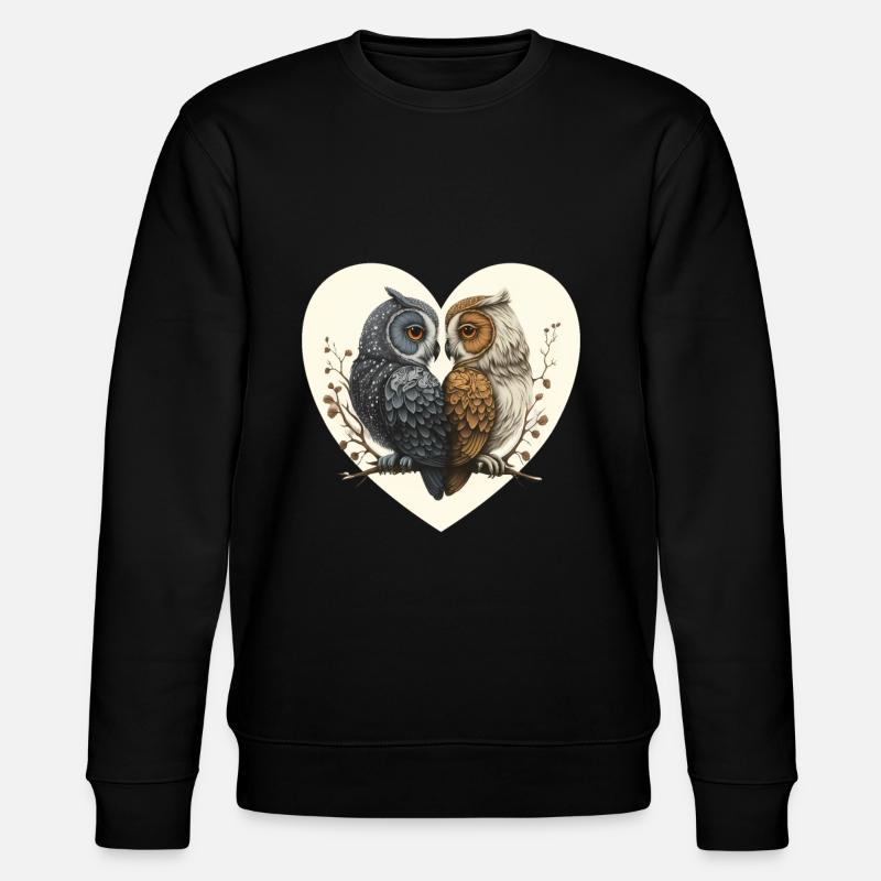 Cœur de hibou Saint-Valentin - Sweat bio CHANGER Stanley/Stella Unisexe - noir