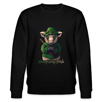 Sheepishly Irish St Patty - Stanley/Stella CHANGER Unisex Organic Sweatshirt - black - Front - Nik (191cm) & Marisol (170cm)