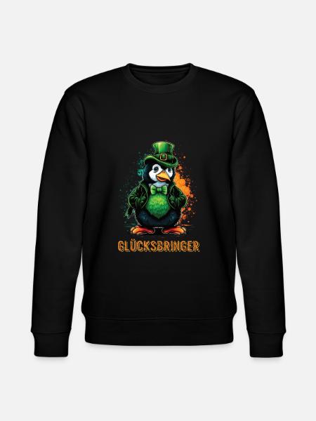 Lucky charm Penguin St. Patty - Stanley/Stella CHANGER Unisex Organic Sweatshirt - black