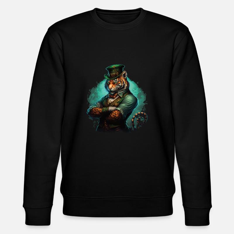 Tiger St. Patty - Stanley/Stella Unisex Bio-Sweatshirt CHANGER - Schwarz