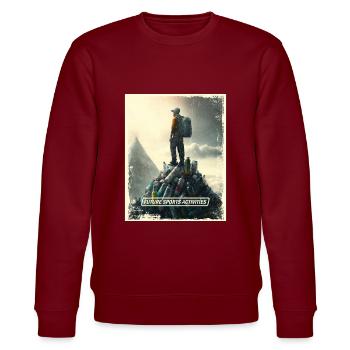 Mountaineering Post-Apocalyptic World - Stanley/Stella CHANGER Unisex Organic Sweatshirt - burgundy - Front - Nik (191cm) & Marisol (170cm)