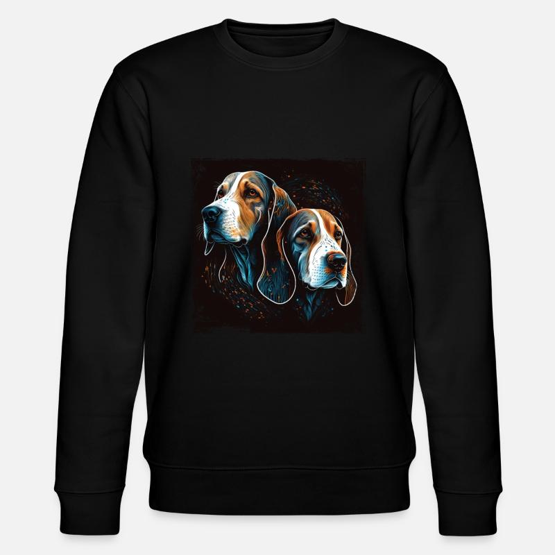 Beagle Bild Portrait - Stanley/Stella Unisex Bio-Sweatshirt CHANGER  - Schwarz