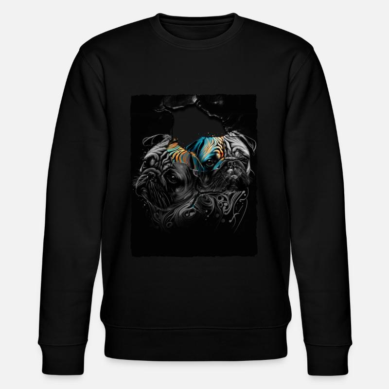 Portrait de carlin - Sweat bio CHANGER Stanley/Stella Unisexe - noir