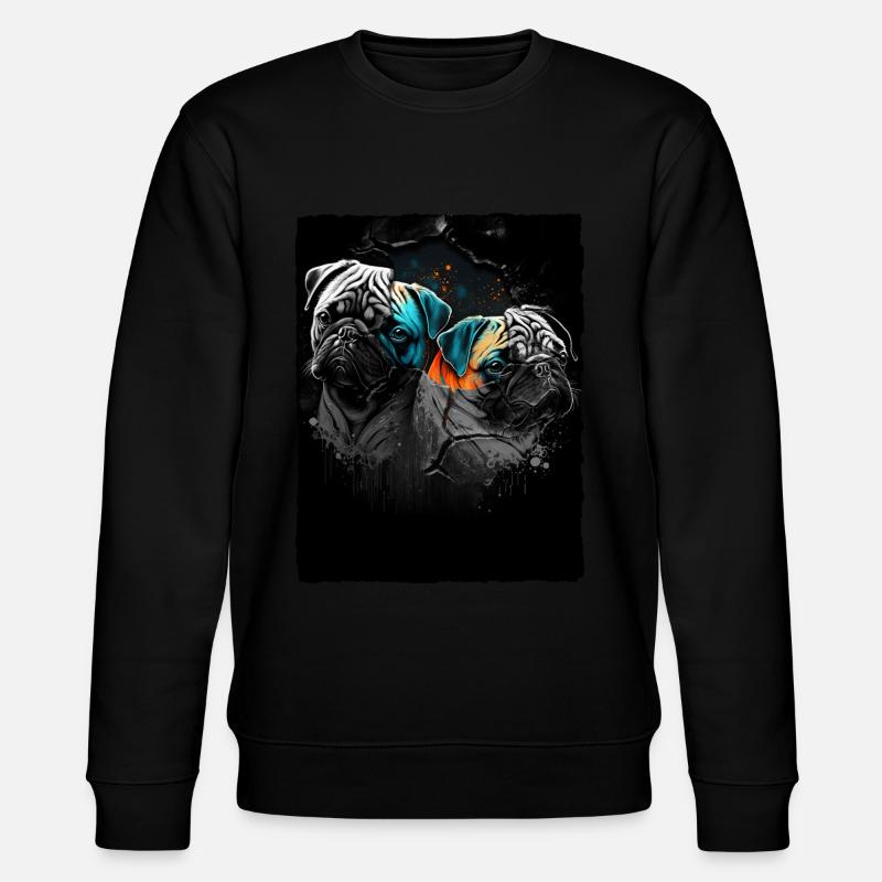 Portrait de carlin - Sweat bio CHANGER Stanley/Stella Unisexe - noir