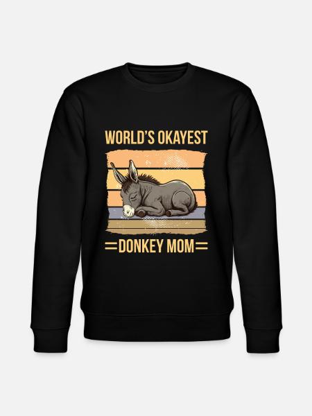 World Okayest Donkey Mom - Stanley/Stella CHANGER Unisex Organic Sweatshirt - black